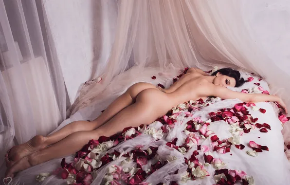 Попа, попка, голая, спина, босиком, фигура, брюнетка, girl