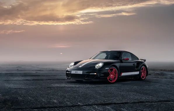 911, Porsche, Black, Turbo