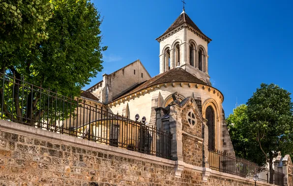 Франция, Париж, Забор, Церковь, Saint-Pierre de Montmartre