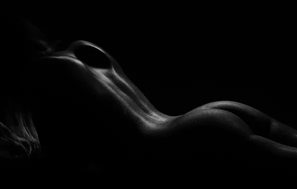 Ass, black, wet, nude, drops, butt