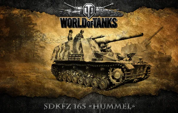 Картинка Германия, танки, САУ, WoT, World of Tanks, SDKFZ 165 Hummel, Hummel, Хумель