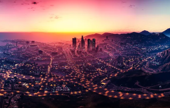 City, game, landscape, Grand Theft Auto V, GTA V, GTA 5