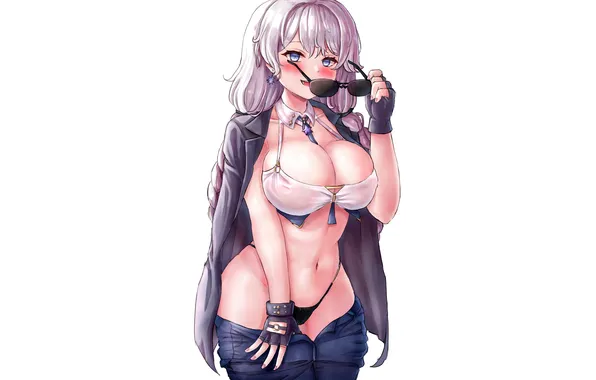 Girl, sexy, lingerie, pantsu, bra, cleavage, panties, pink hair