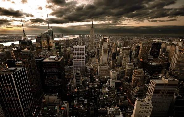 Вечер, City, New York, NYC