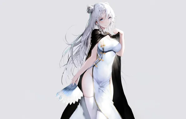 Картинка girl, sexy, cleavage, thighhighs, long hair, dress, boobs, anime