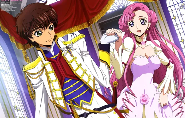Девушка, аниме, арт, парень, Код Гиасс, Code Geass