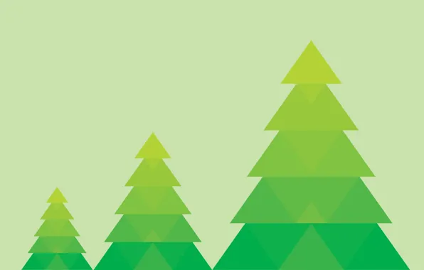 Картинка фон, елки, минимализм, зеленые