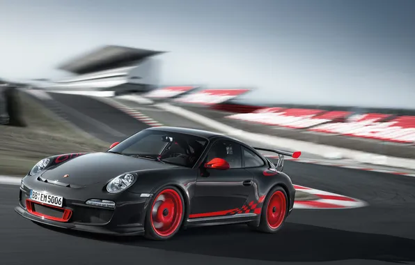 Картинка красный, драйв, скорость, Porsche, диски