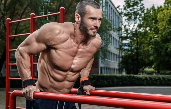 Улица, борода, muscle, мышцы, тренировка, атлет, воркаут, workout
