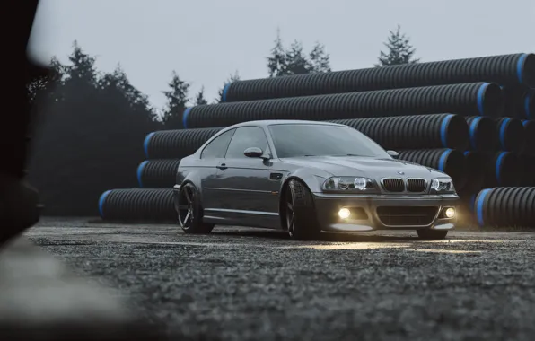 Авто, BMW, Машина, Серый, Car, Render, Серебряный, E46