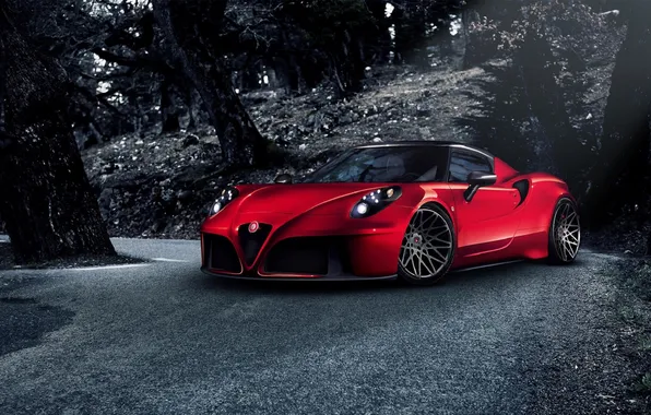 Картинка Red, Racing, Alfa-Romeo, Pogea