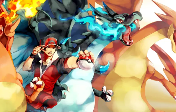 Flame, game, anime, wings, boy, dragon, fang, asian