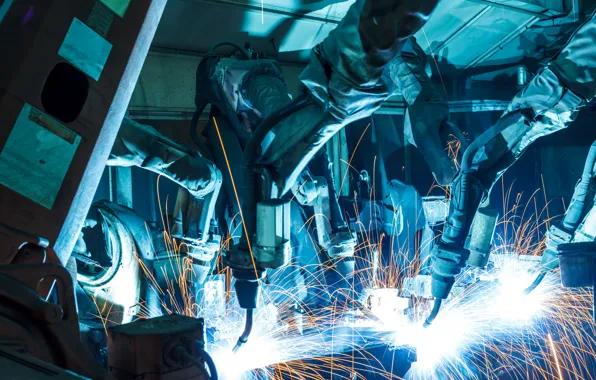 Industrial, sparks, metallurgy, Welders