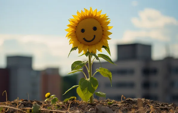 Картинка beautiful, sunflower, outdoors