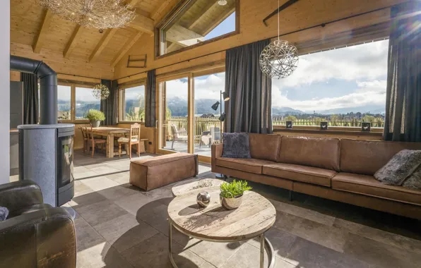 Интерьер, камин, гостиная, столовая, chalet, Narzenhof