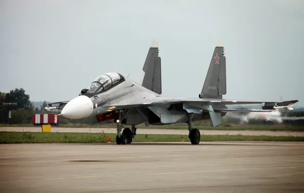 Картинка самолет, истребитель, сверхманевренный, Сухой, ВВС России, многофункциональный, Су-30СМ, MAKS-2013