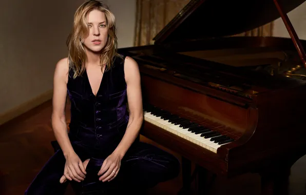 Взгляд, поза, рояль, блондинка, piano, look, blonde, pose