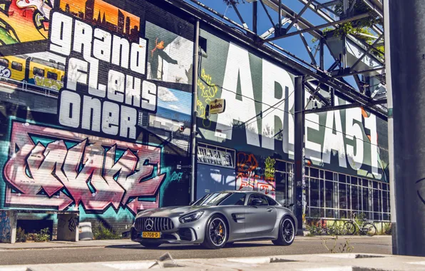 Картинка GTR, Mercedes, AMG, Graffiti