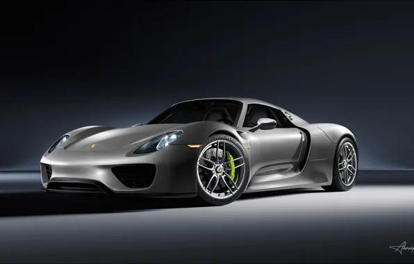 Рендеринг, Porsche, суперкар, Spyder, 918
