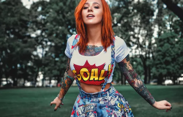 Hot, Sexy, Tattoo, Red Hair, Skirts