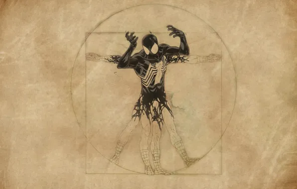 Картинка spider-man, venom, леонардо да винчи