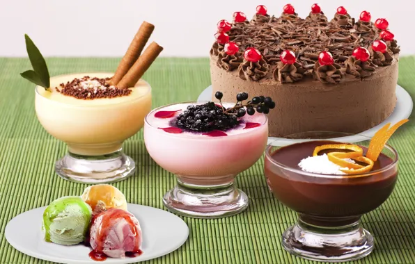 Картинка еда, мороженое, сладости, торт, крем, десерт, шоколадный, глазурь