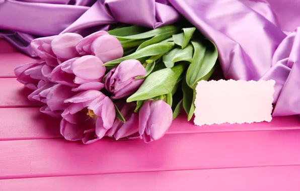 Картинка цветы, букет, тюльпаны, розовые, wood, pink, flowers, beautiful