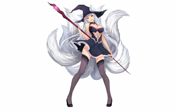 Картинка girl, sexy, cleavage, thighhighs, long hair, dress, boobs, anime