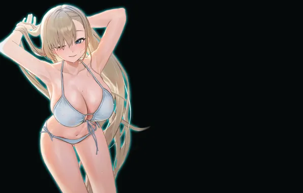 Girl, hot, sexy, cleavage, long hair, boobs, anime, blonde