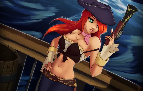 Море, девушка, league of legends, miss fortune