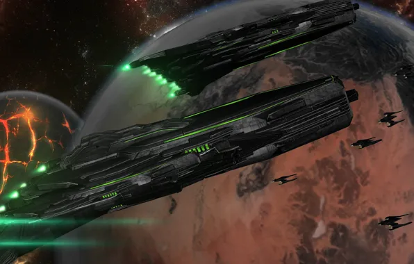 Картинка космос, звезды, планета, prothean destroyer