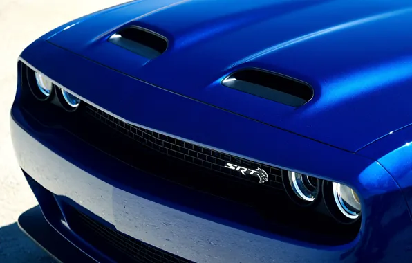 Dodge, Challenger, вид спереди, Hellcat, SRT, Widebody, 2019