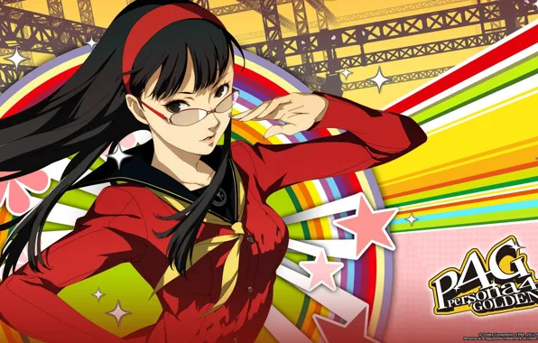 Девушка, линии, фон, игра, аниме, арт, персона, Persona 5