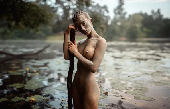 Вода, девушка, пруд, обнаженная, в грязи, Георгий Чернядьев, Georgy Chernyadyev, Marta Gromova