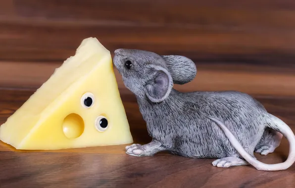 Картинка мышь, сыр, статуэтка