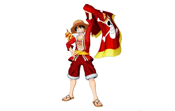 Skull, game, One Piece, pirate, hat, smile, anime, man