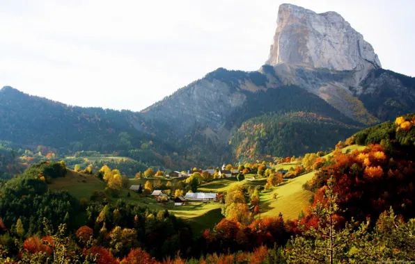 Картинка сельских, Осенью, горных
