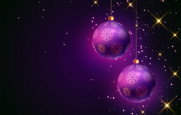 Украшения, шары, Рождество, dark, Новый год, christmas, new year, happy