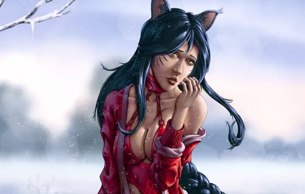 Snow, league of legends, ahri