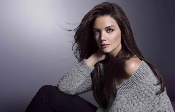 Взгляд, девушка, волосы, Katie Holmes