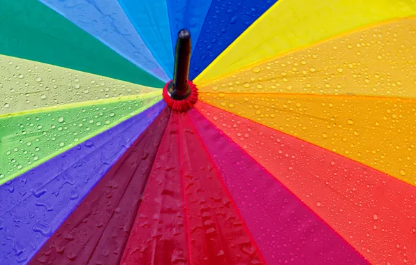 Картинка colorful, rainbow, wet, rain, close-up, umbrella, macro, textures