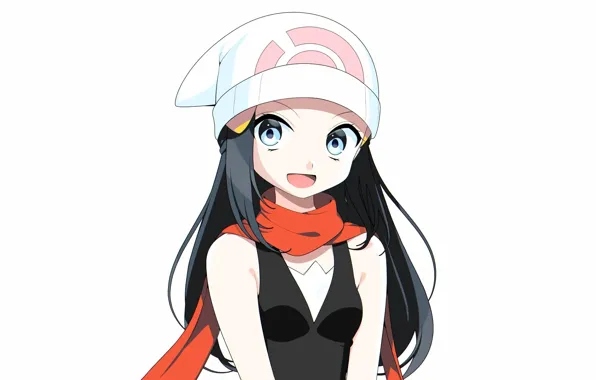 Girl, cleavage, long hair, boobs, anime, blue eyes, beautiful, pretty