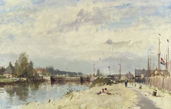 Пейзаж, картина, Эдуард Сиго, Вдоль Канала. Амстердам