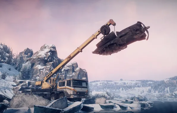HDR, Water, Snow, Truck, Game, Ice, Rocks, Trees