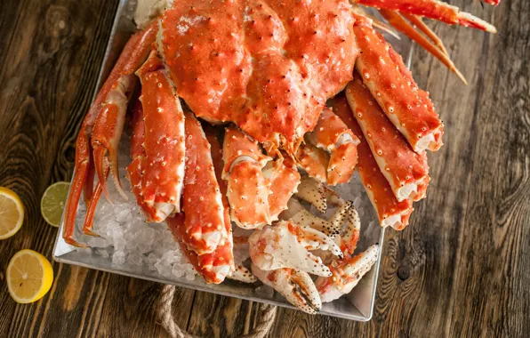 Лимон, краб, цитрус, морепродукт