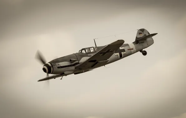 Картинка истребитель, Ме-109, немецкий, поршневой, одномоторный, Мессершмитт Bf.109