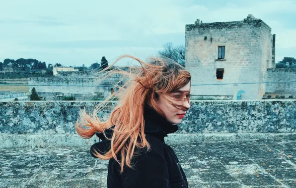 Girl, hair, wind