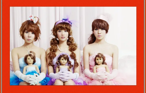 Девушки, трио, постер, азиатки, poster, dolls, Orange Caramel, trio
