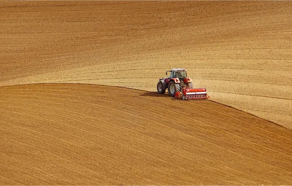 Countryside, tractor, farm, vehicle, harvest, farmland