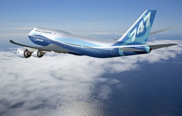 Картинка New Aircraft, In flight, Boeing 747-8 Intercontinental
